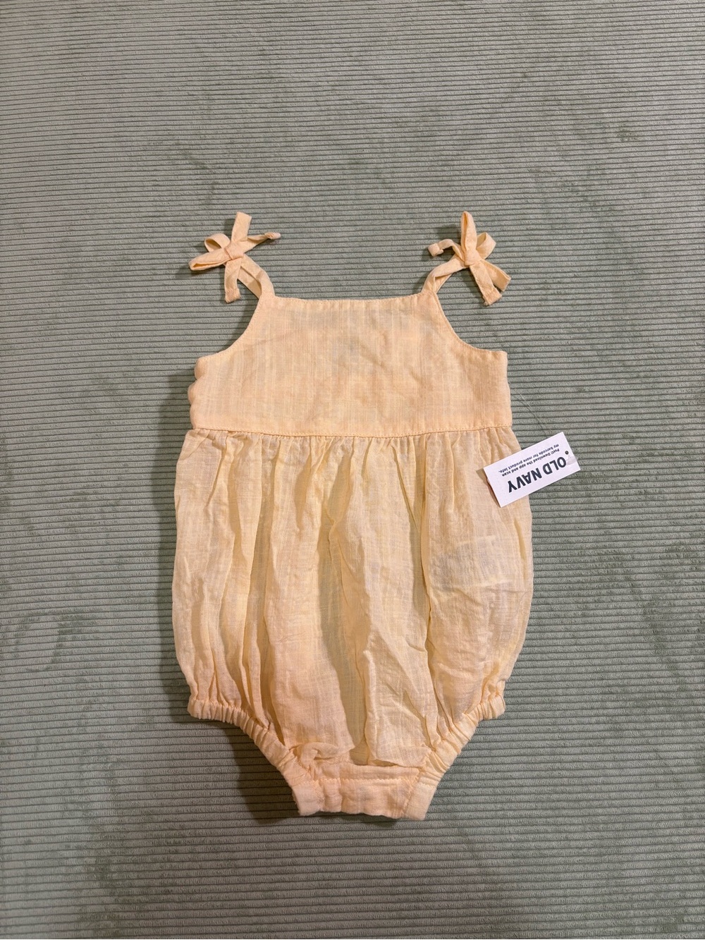 Old Navy Yellow Baby Bubble Romper with Tie Straps